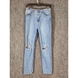 Vibe & Rant Women Blue Distressed Ripped Knee High Rise Skinny Jeans‎ Size 7